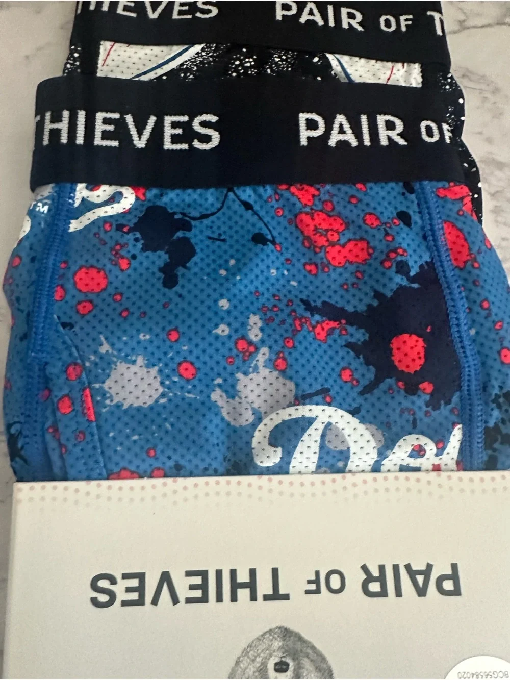 Men's Pair of Thieves Royal Blue /Black Los Angeles Dodgers Boxers